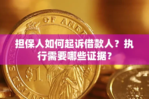 武汉担保人如何起诉借款人？执行需要哪些证据？