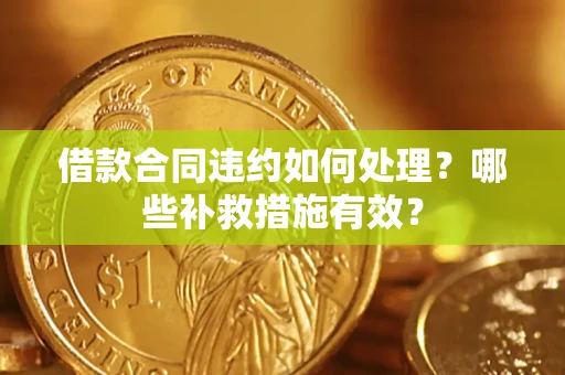 武汉借款合同违约如何处理？哪些补救措施有效？
