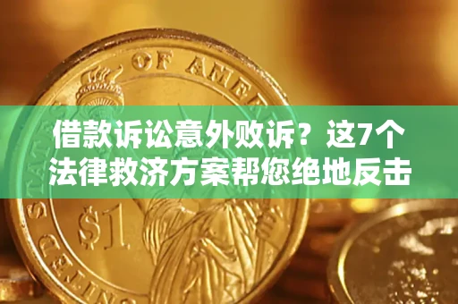武汉借款诉讼意外败诉？这7个法律救济方案帮您绝地反击！